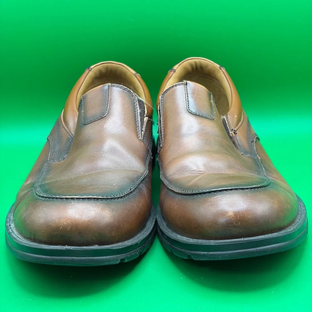 Dockers Calamar Mens 12M Dark Leather Slip On Loafers Apron Toe Casual Shoes